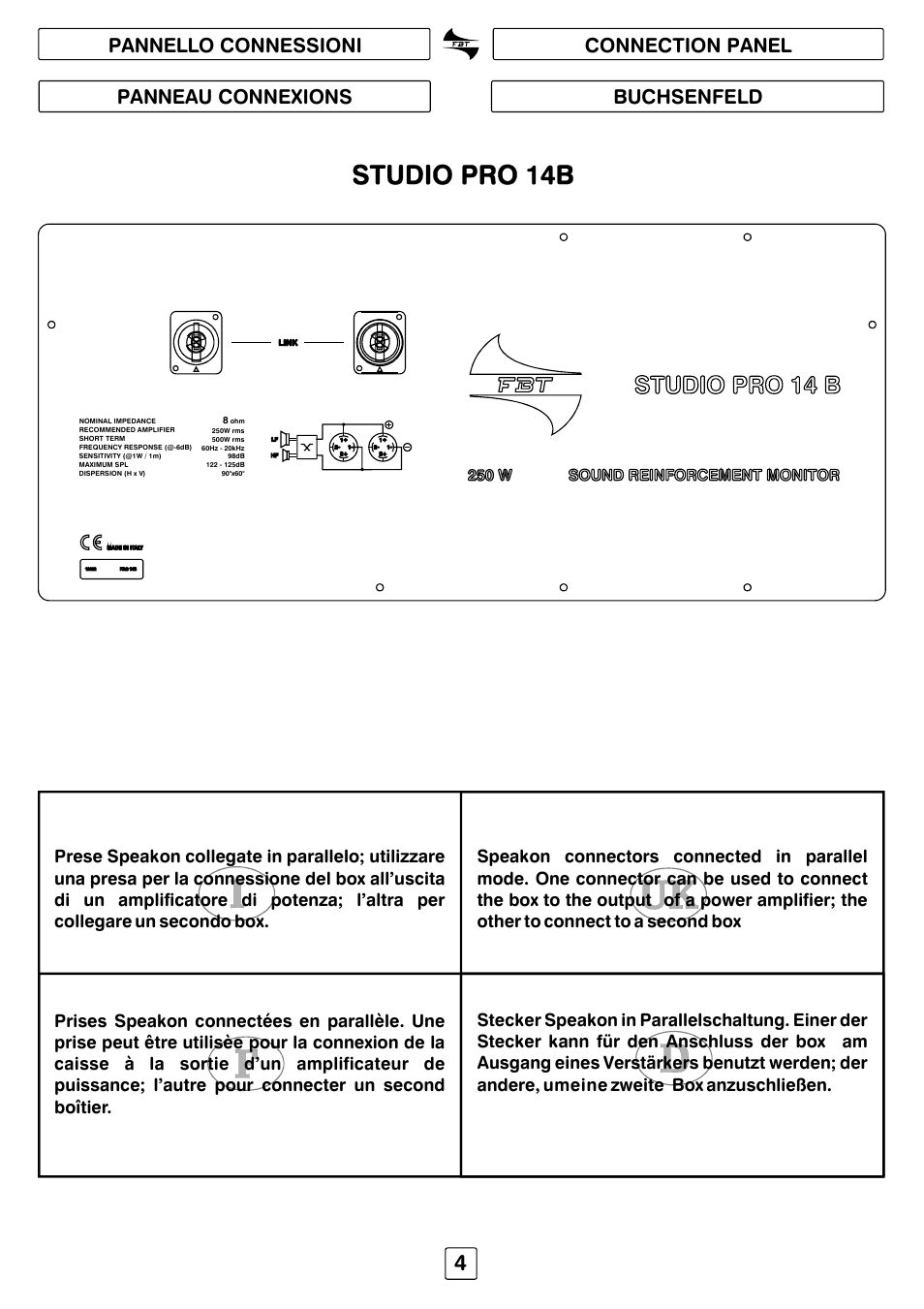 FBT STUDIO pro141 User Manual | Page 6 / 16