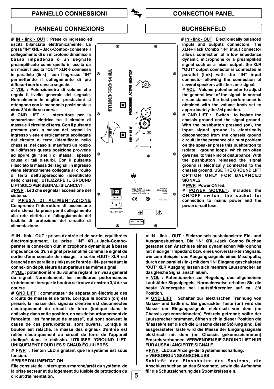 FBT STUDIO pro141 User Manual | Page 7 / 16