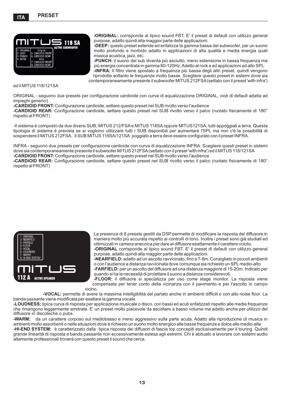 FBT MITUS User Manual | Page 16 / 88