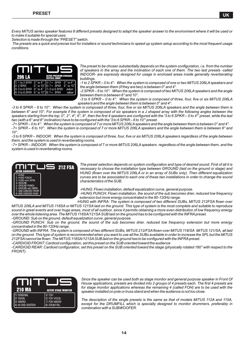 FBT MITUS User Manual | Page 17 / 88