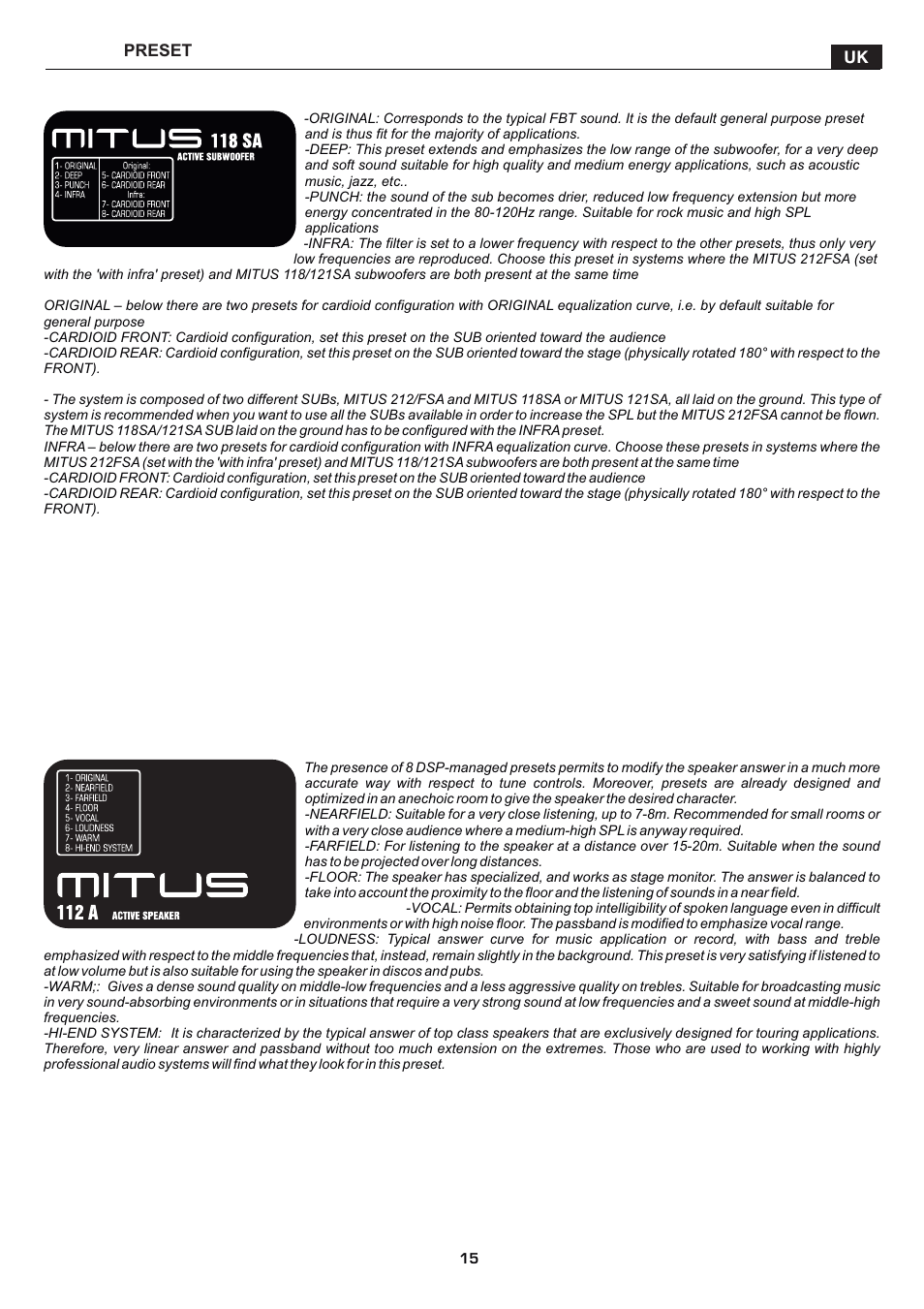 FBT MITUS User Manual | Page 18 / 88