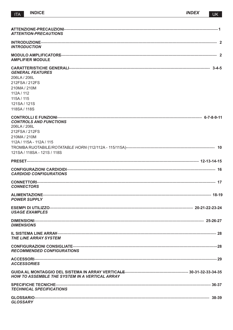FBT MITUS User Manual | Page 3 / 88