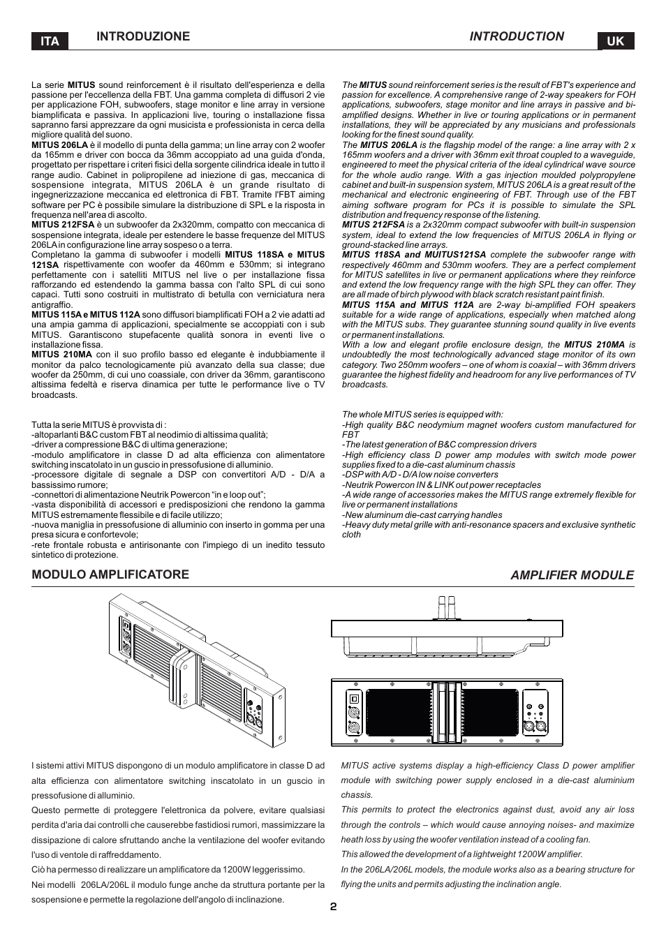 FBT MITUS User Manual | Page 5 / 88