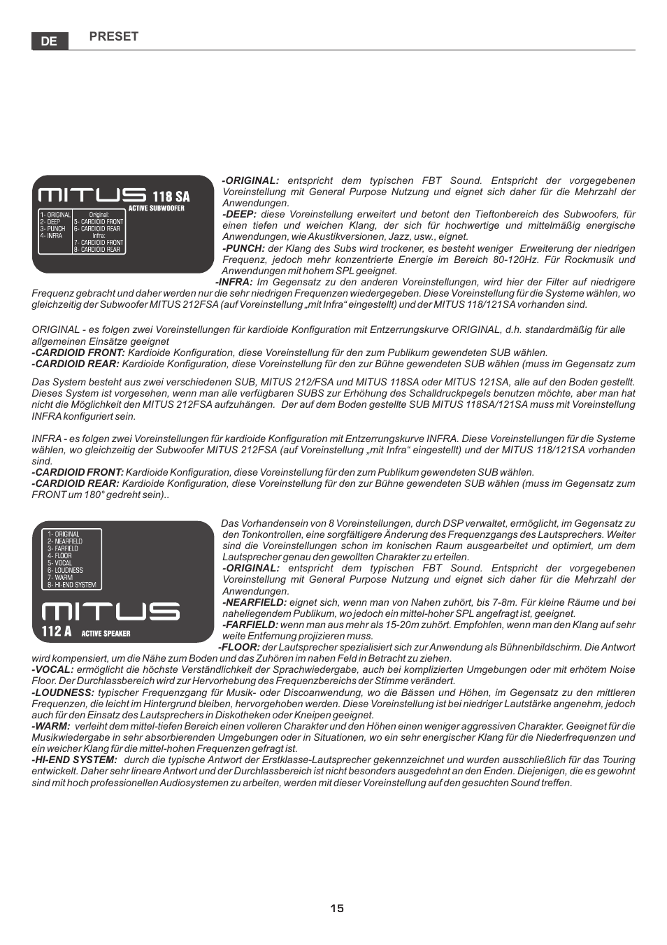 FBT MITUS User Manual | Page 60 / 88