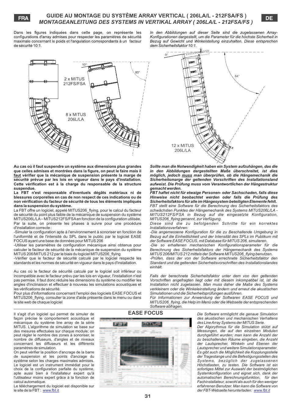 Ease focus | FBT MITUS User Manual | Page 77 / 88