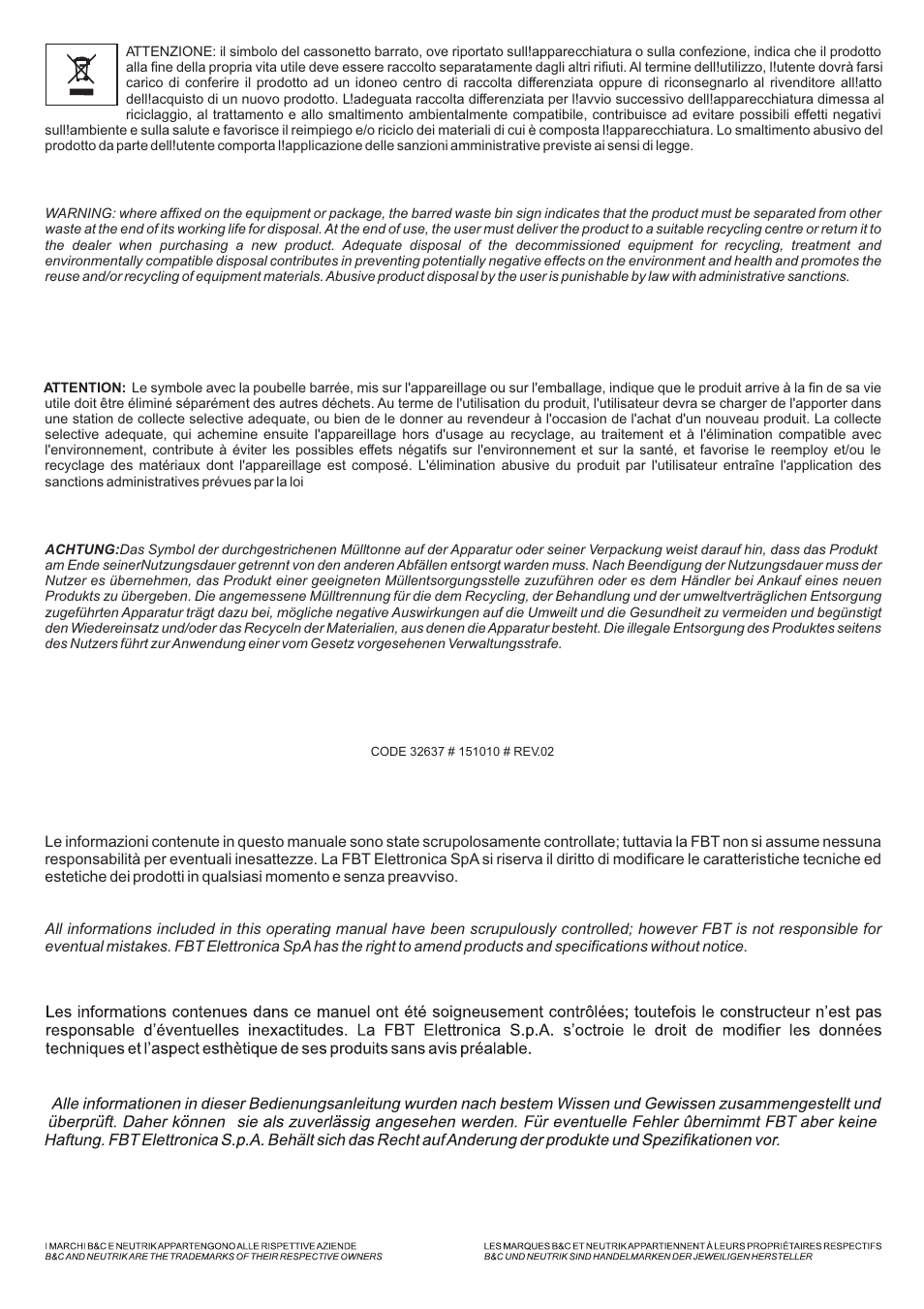 FBT MITUS User Manual | Page 88 / 88