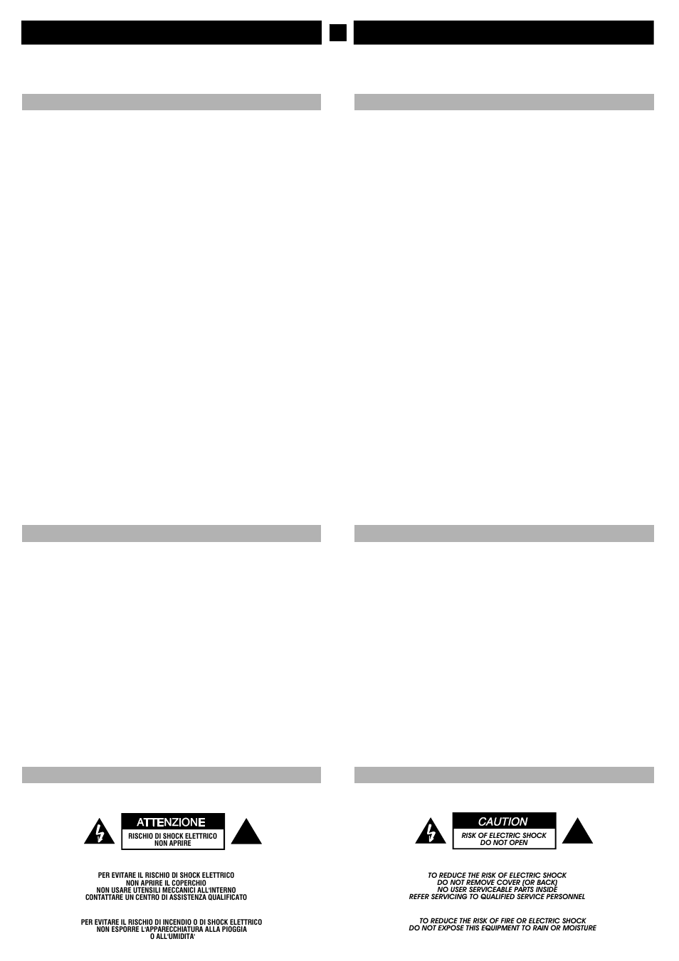 Italiano, English | FBT SA 2500 User Manual | Page 4 / 28