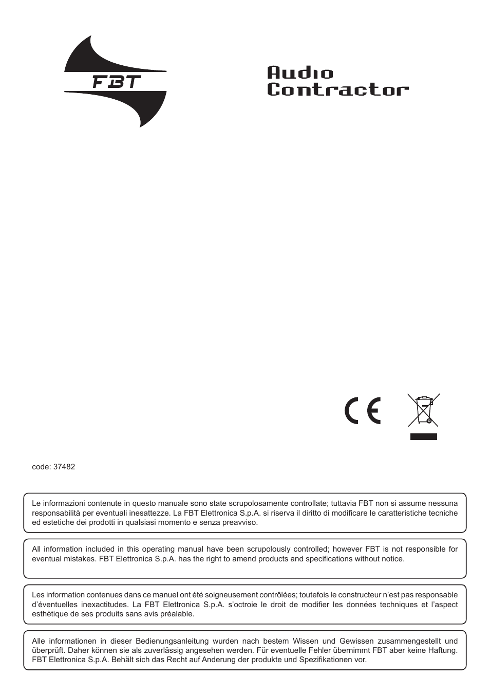 FBT MPA 5480 User Manual | Page 20 / 20