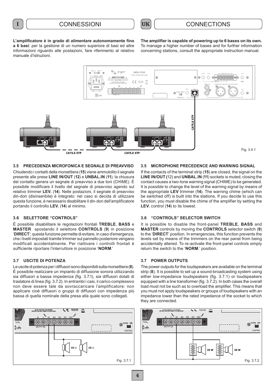 Connessioni connections | FBT MPA 5480 User Manual | Page 6 / 20