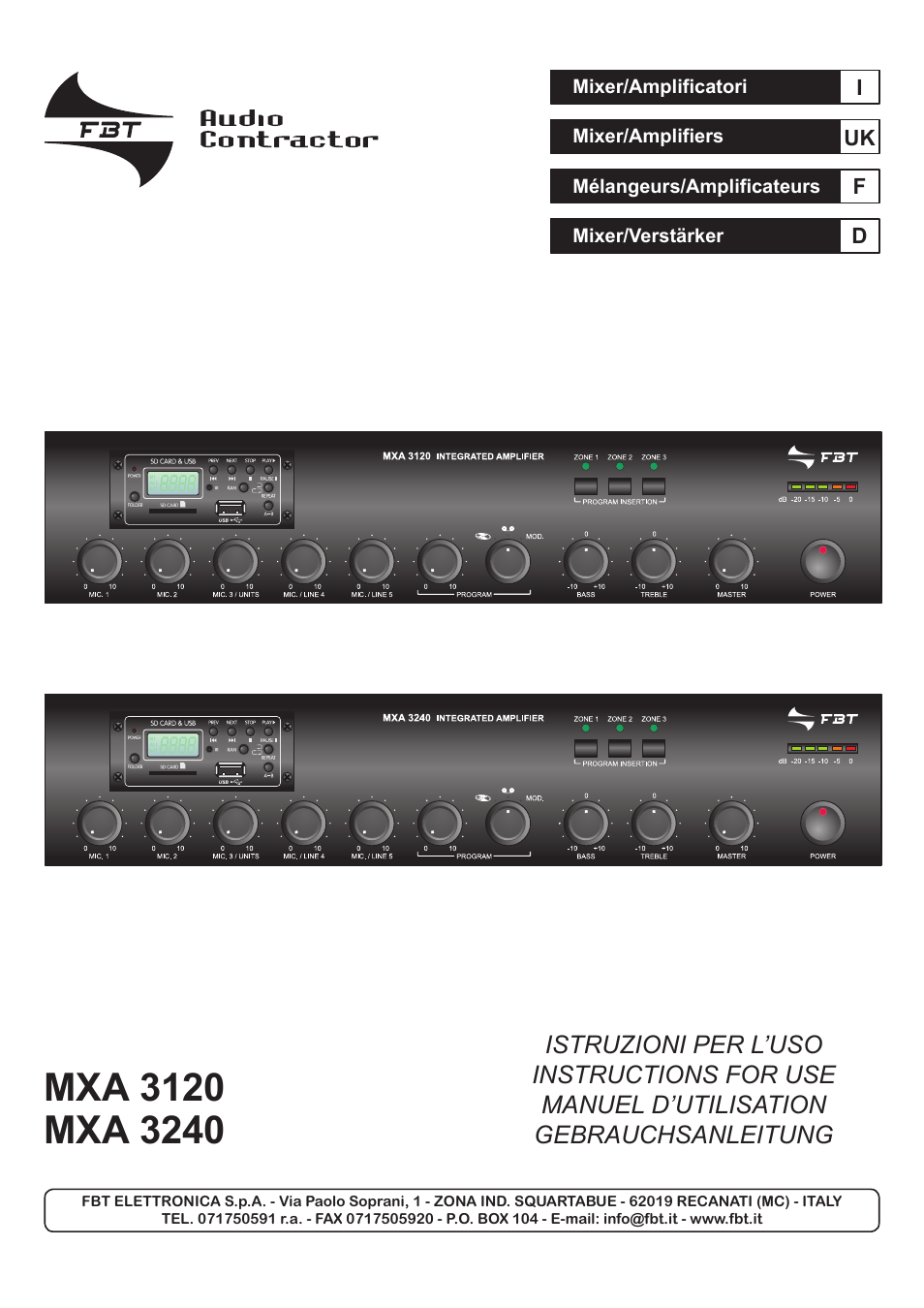 FBT MXA 3240 User Manual | 32 pages