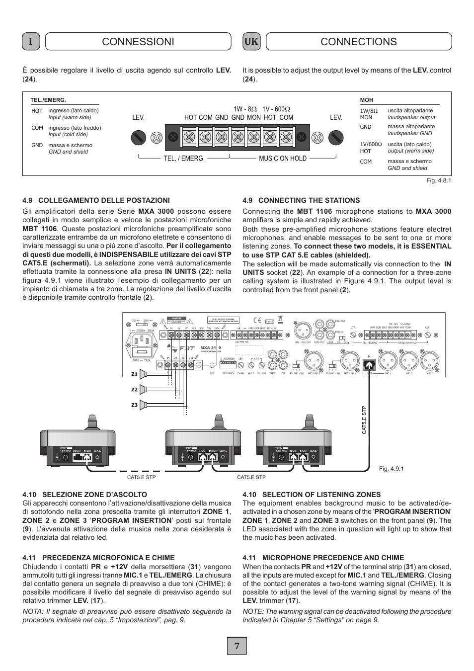 Connessioni connections | FBT MXA 3240 User Manual | Page 10 / 32