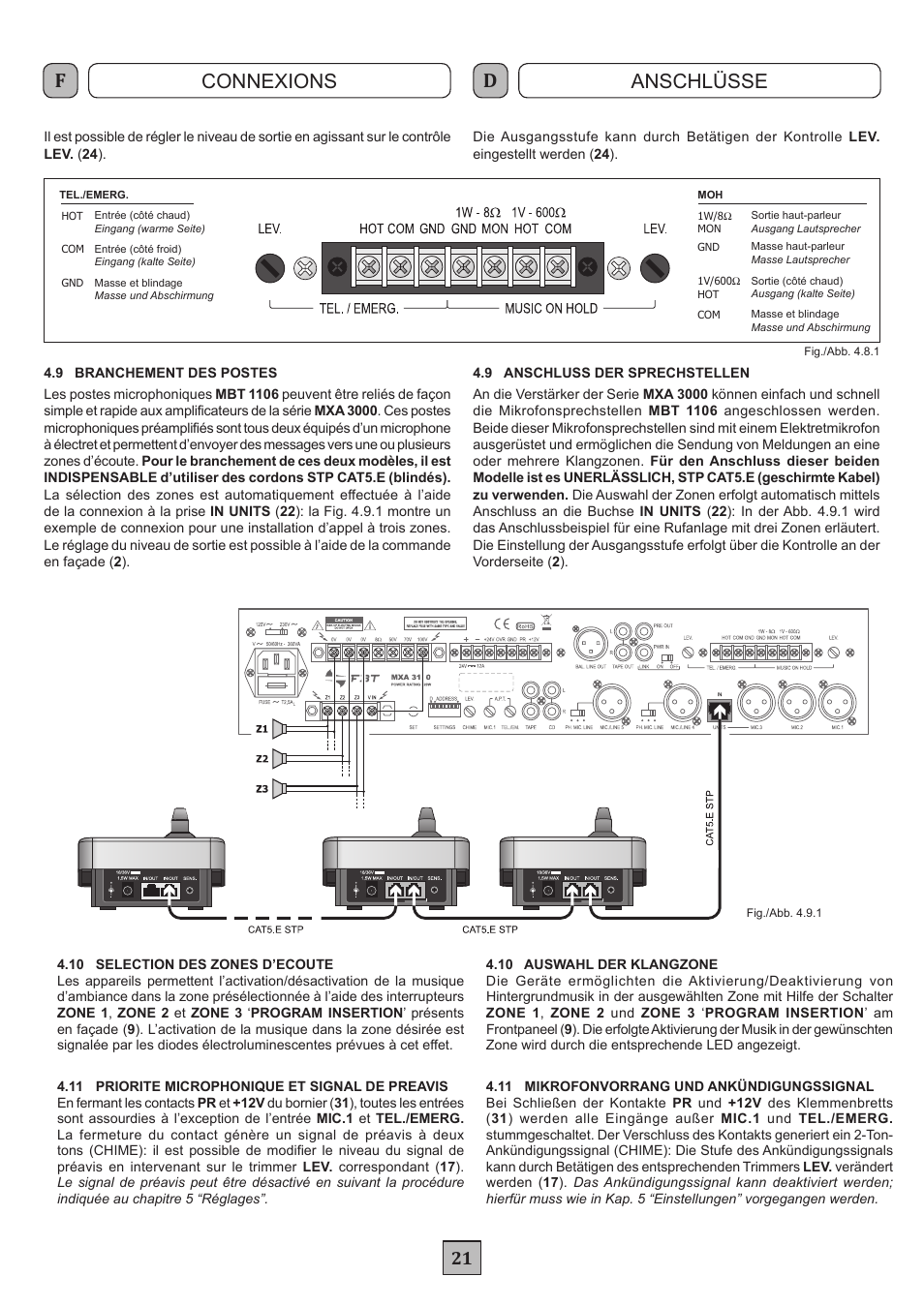 Connexions anschlüsse | FBT MXA 3240 User Manual | Page 24 / 32