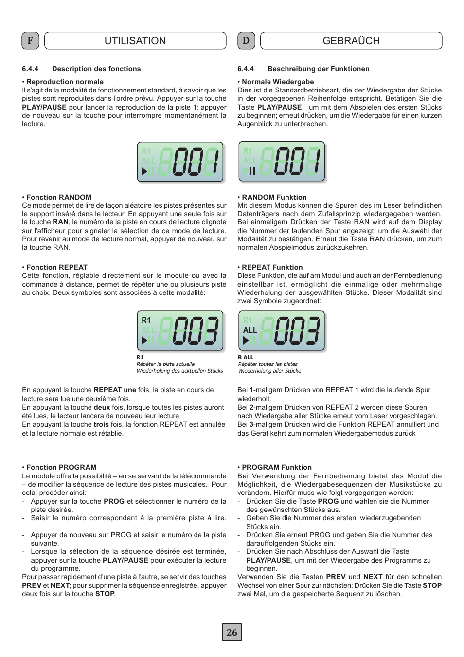 Utilisation gebraüch | FBT MXA 3240 User Manual | Page 29 / 32