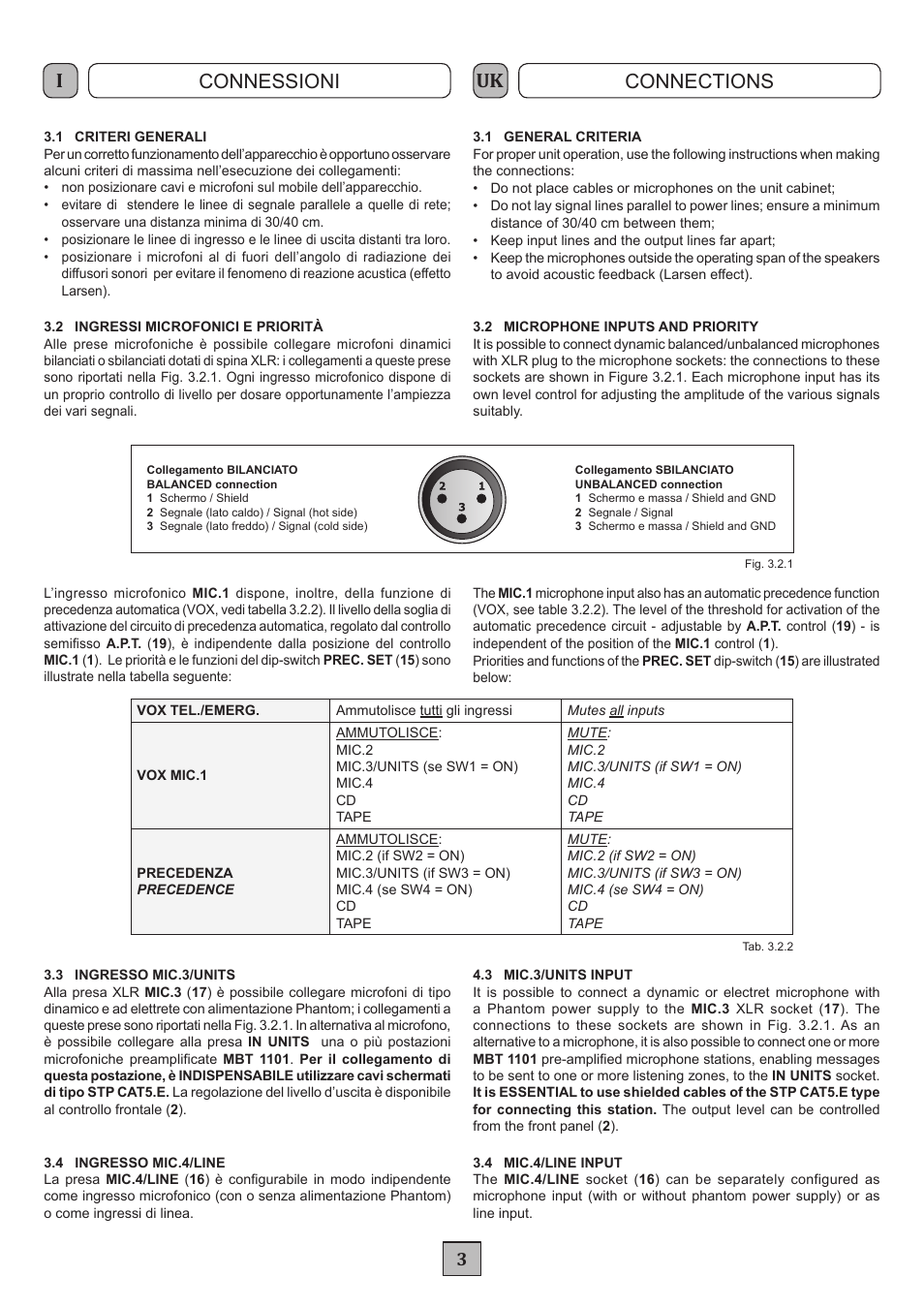 Iuk connessioni connections | FBT MXA 1120 User Manual | Page 5 / 20