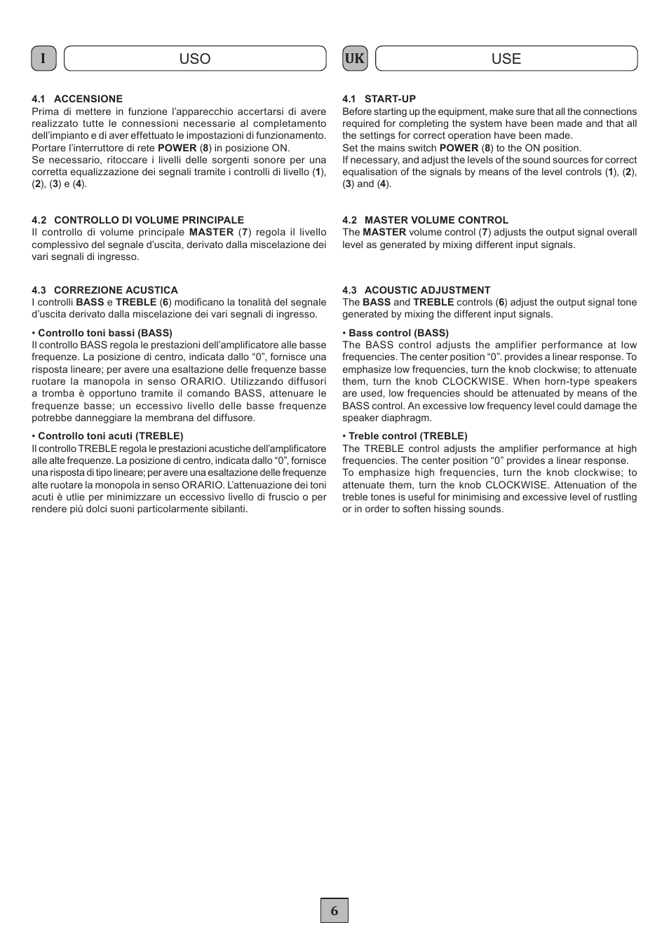 Iuk uso use | FBT MXA 1120 User Manual | Page 8 / 20