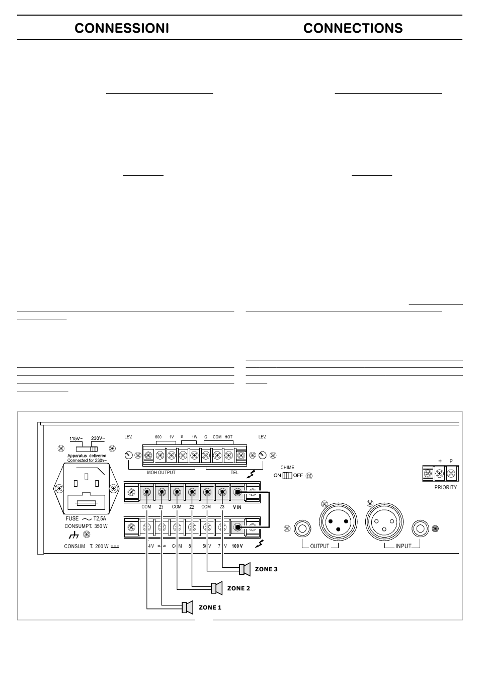 Connessioni connections | FBT MPA 3240 User Manual | Page 10 / 28