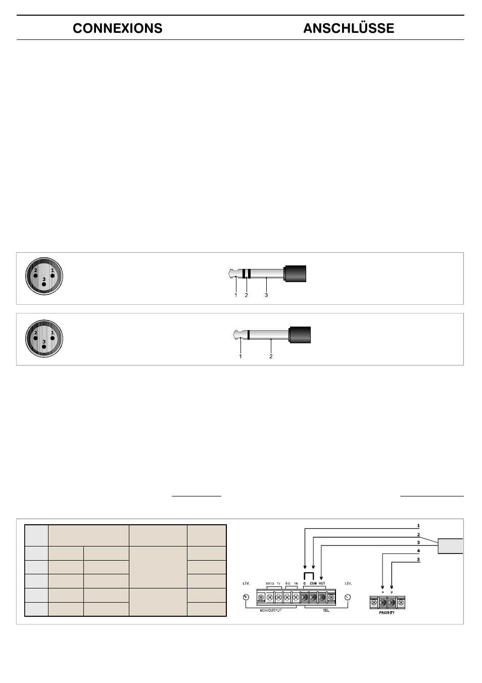 Connexions anschlüsse | FBT MPA 3240 User Manual | Page 15 / 28