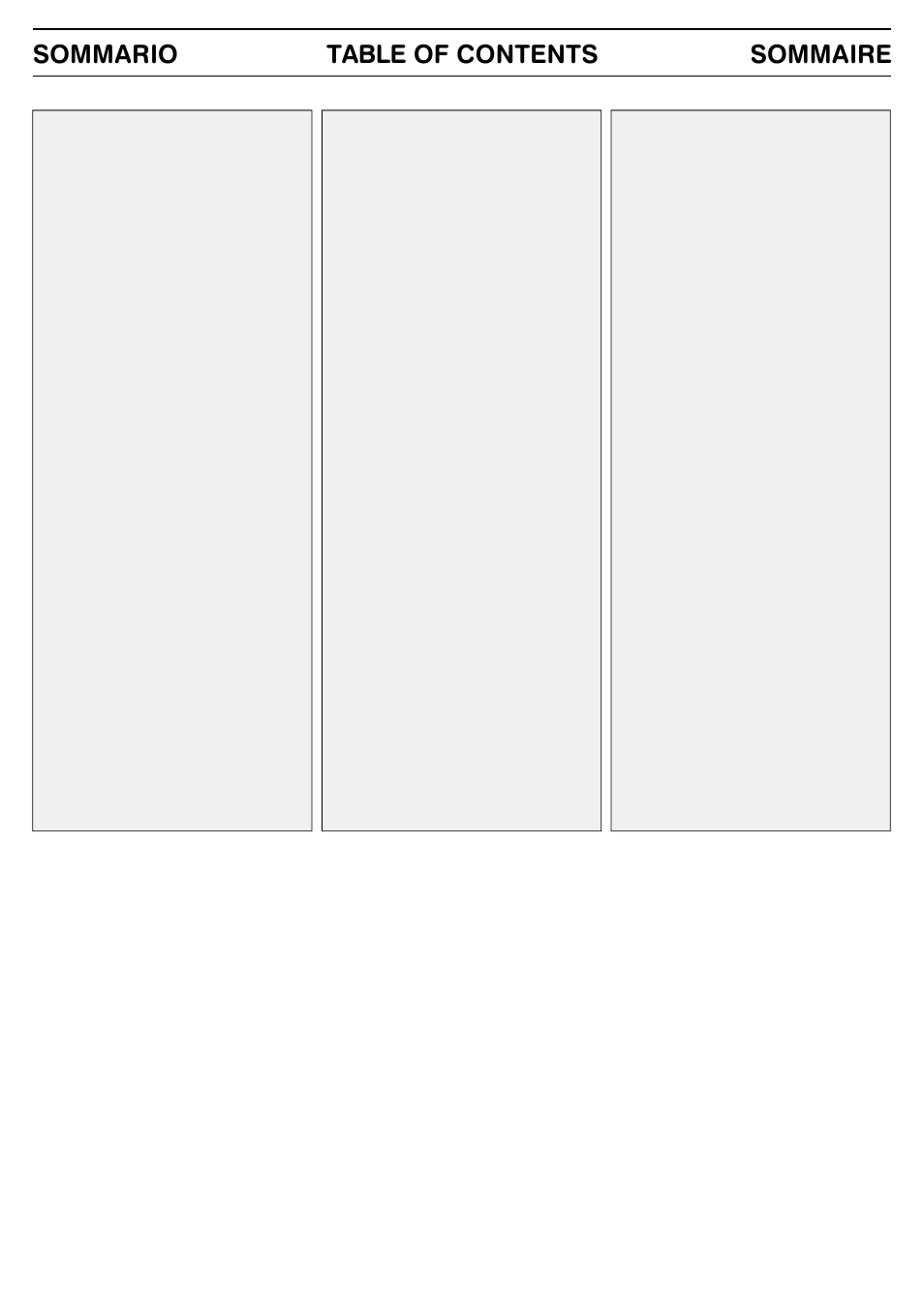 Table of contents sommario, Sommaire | FBT MPA 3240 User Manual | Page 3 / 28