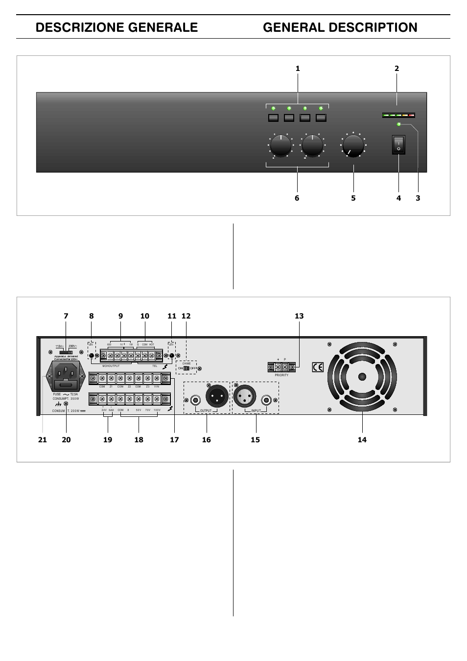 General description descrizione generale | FBT MPA 3240 User Manual | Page 5 / 28