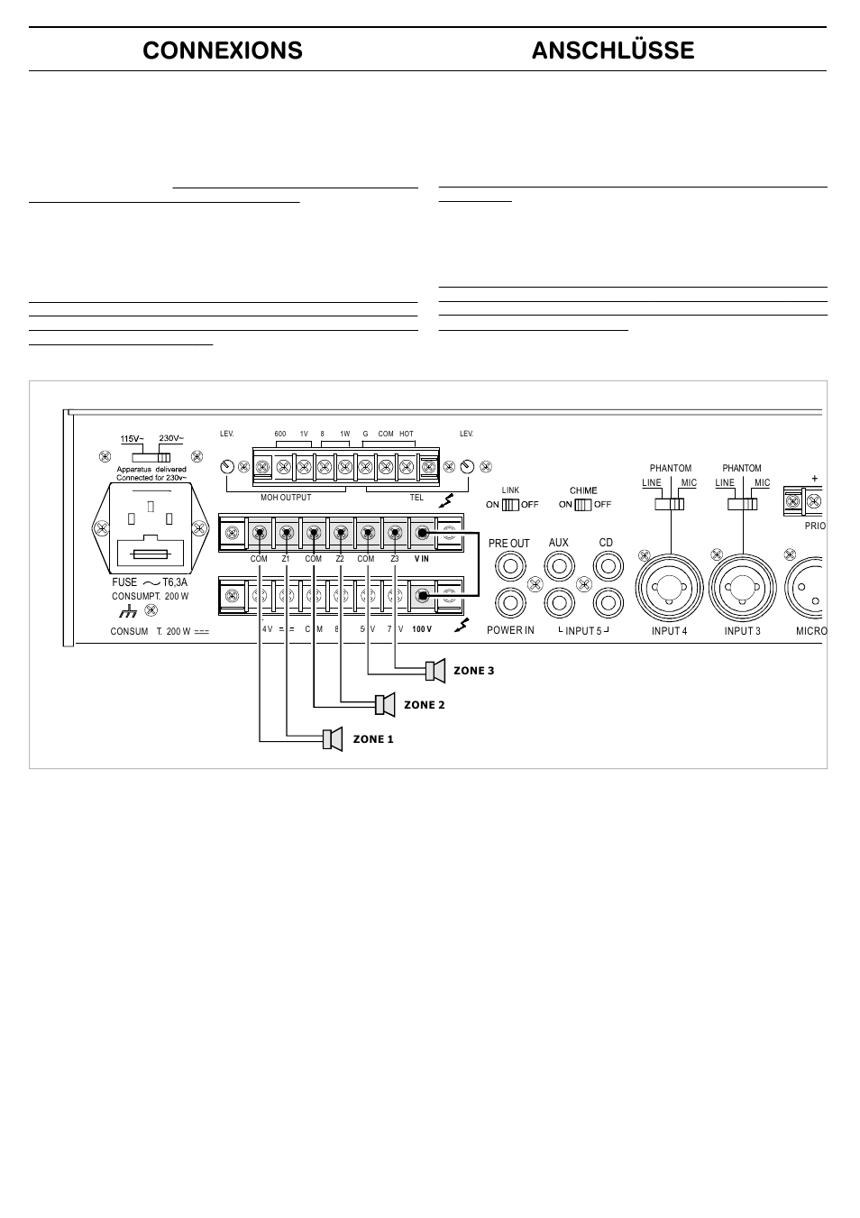 Connexions anschlüsse | FBT MMA 3240 User Manual | Page 22 / 36