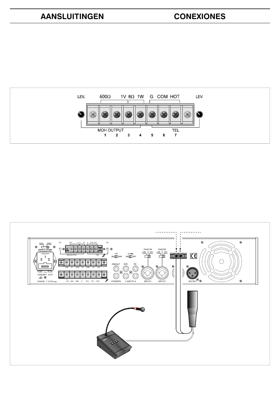 Aansluitingen conexiones | FBT MMA 3240 User Manual | Page 29 / 36