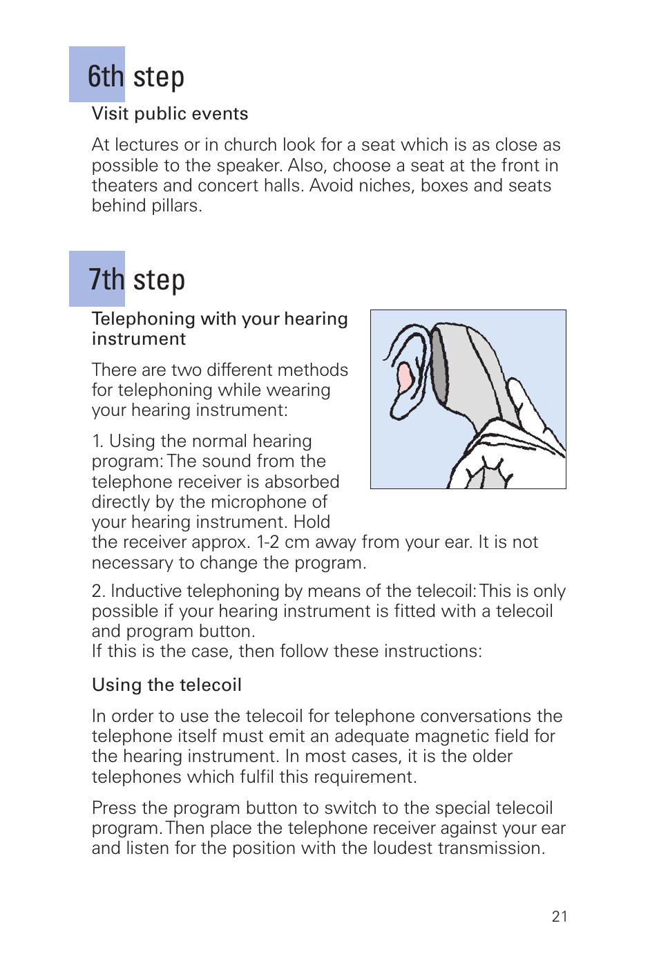 7th step 6th step | Siemens MUSIC Pro Pro IT User Manual | Page 21 / 24