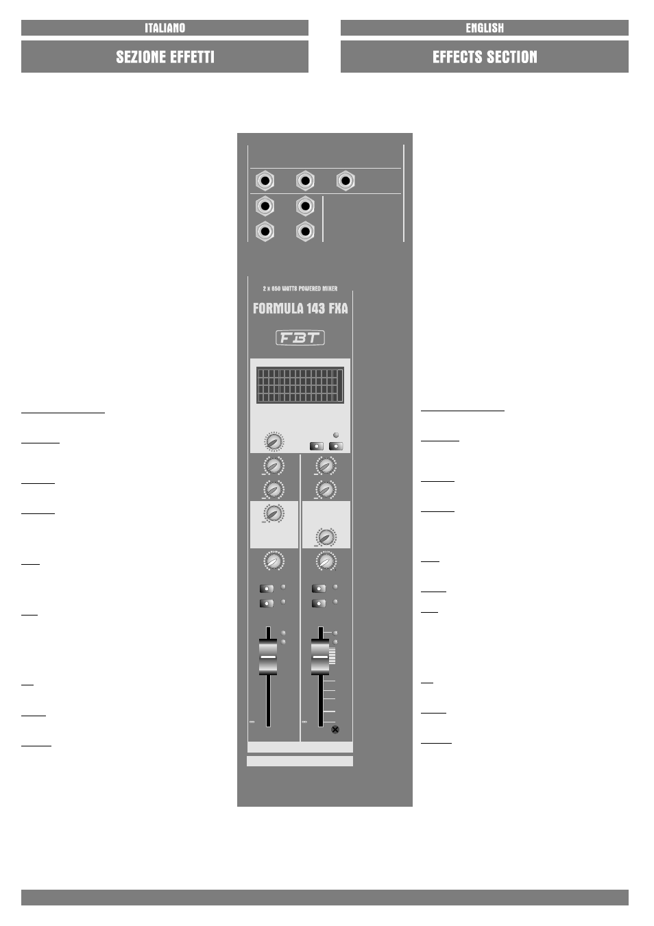 FBT FORMULA 143FXA User Manual | Page 10 / 68