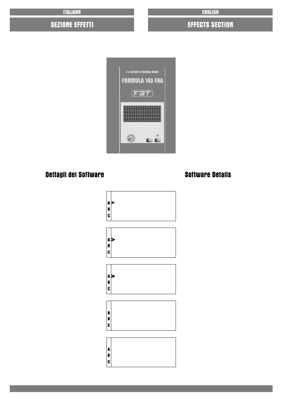 FBT FORMULA 143FXA User Manual | Page 11 / 68