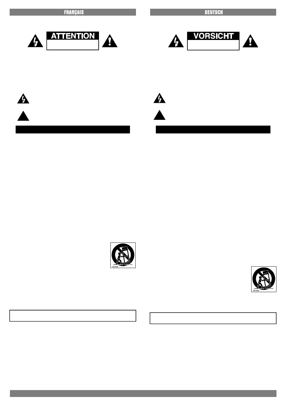 Wichtige sicherheitshinweise, Précautions vorsichtsmaßnahmen | FBT FORMULA 143FXA User Manual | Page 38 / 68
