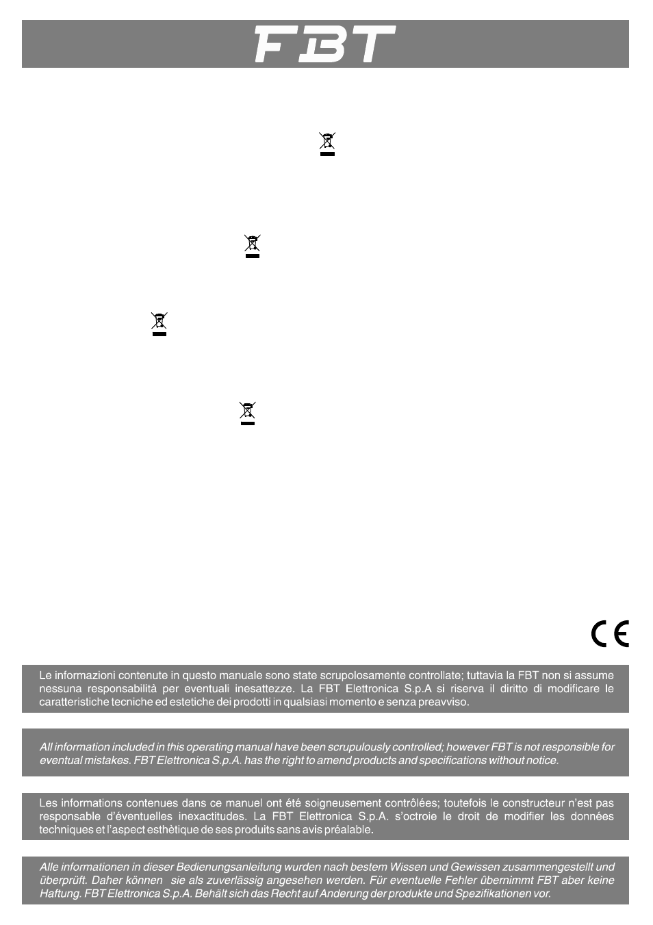 FBT FORMULA 143FXA User Manual | Page 68 / 68