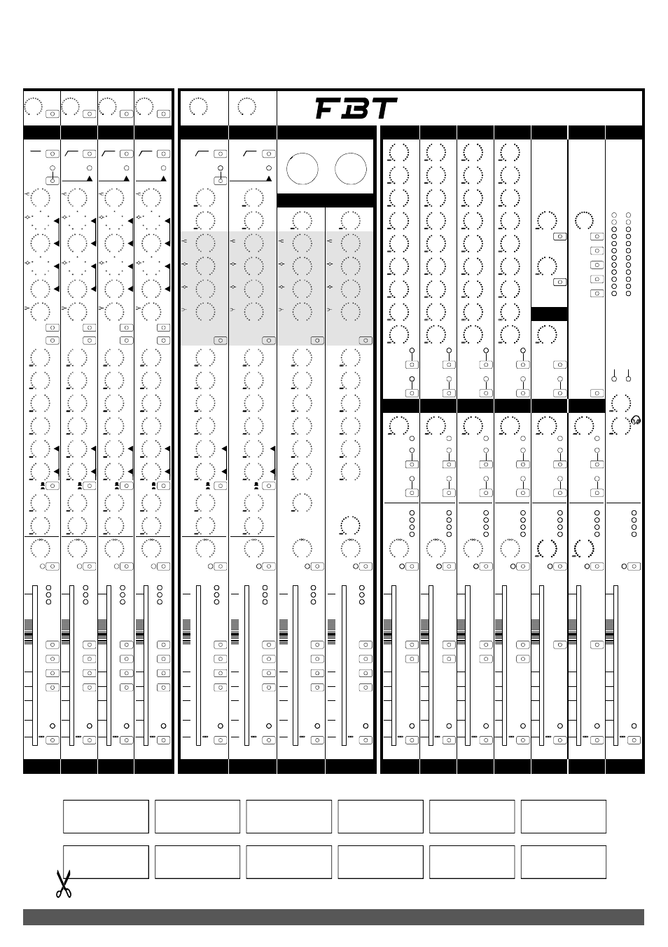 Formula 328, Mark-up sheet, Track | Professional live sound mixer, Stereo a stereo b eff 1 rtn eff 2 rtn, Sheet title | FBT FORMULA 248 User Manual | Page 34 / 36