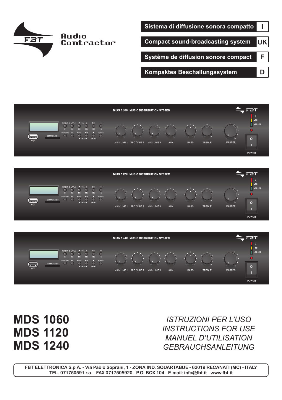 FBT MDS 1240 User Manual | 24 pages