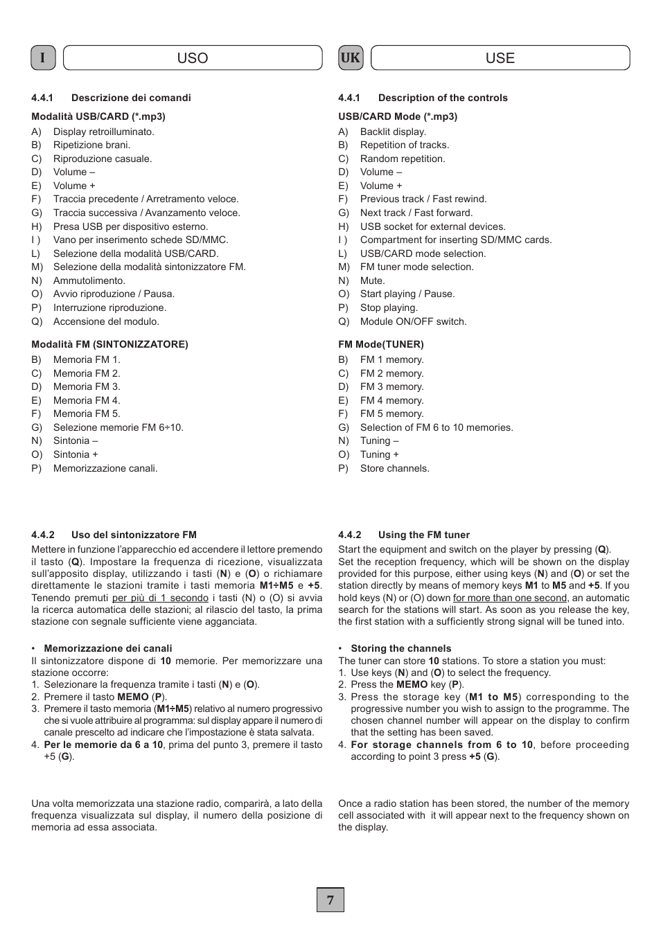 Iuk uso use | FBT MDS 1240 User Manual | Page 9 / 24