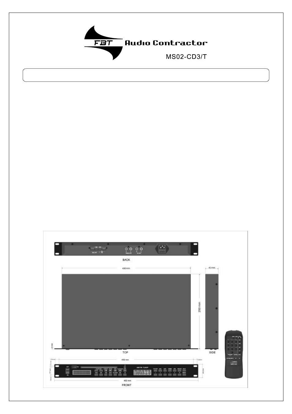 FBT MS02CD3T User Manual | 5 pages