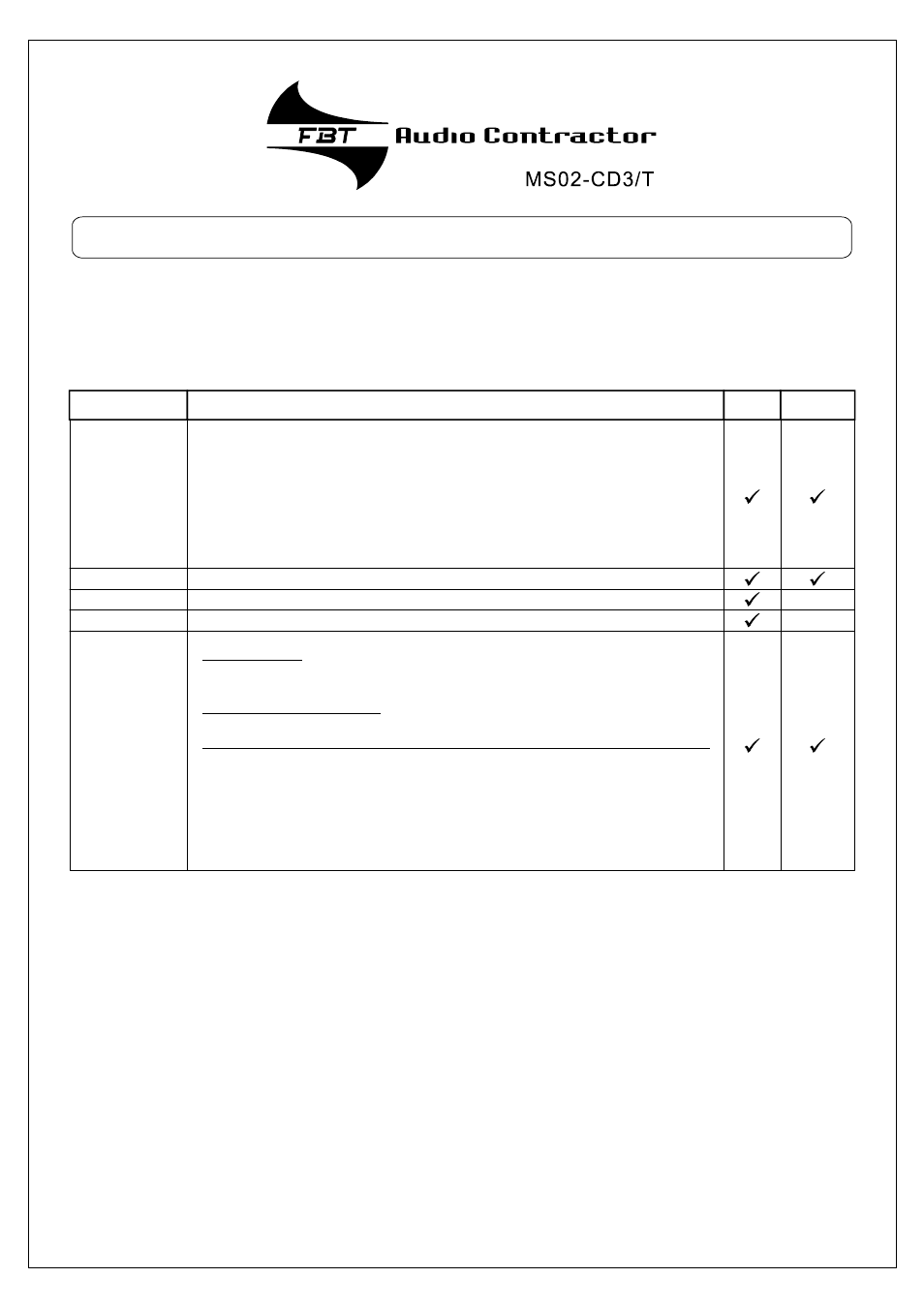 Function explanation | FBT MS02CD3T User Manual | Page 4 / 5