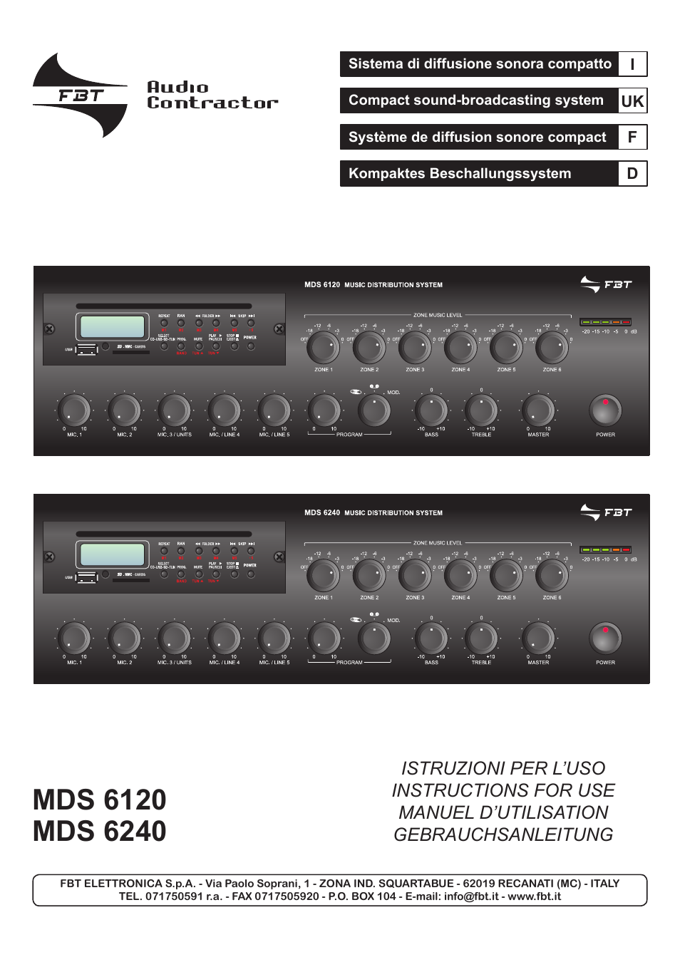 FBT MDS 6240 User Manual | 40 pages