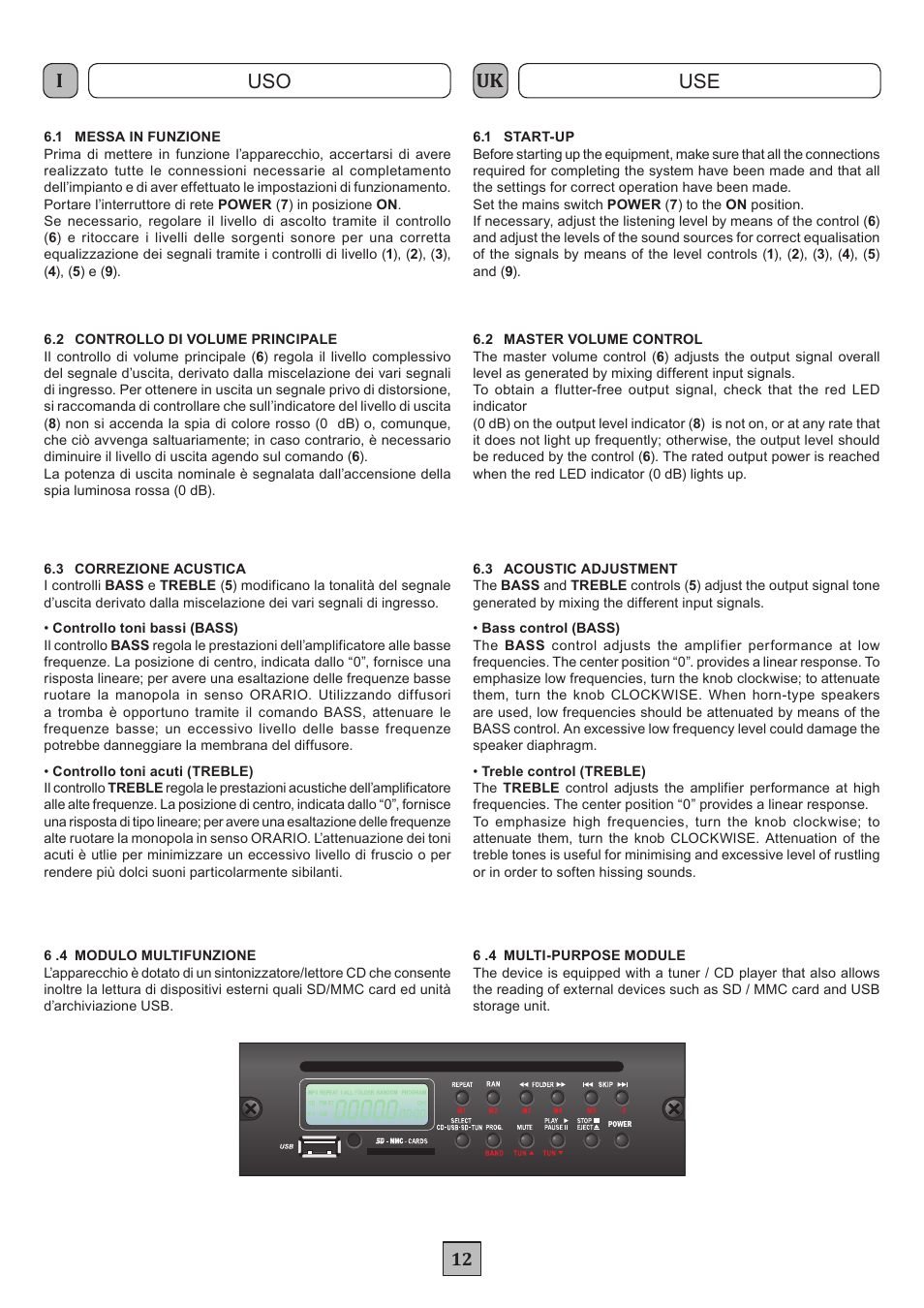 Iuk uso use | FBT MDS 6240 User Manual | Page 15 / 40