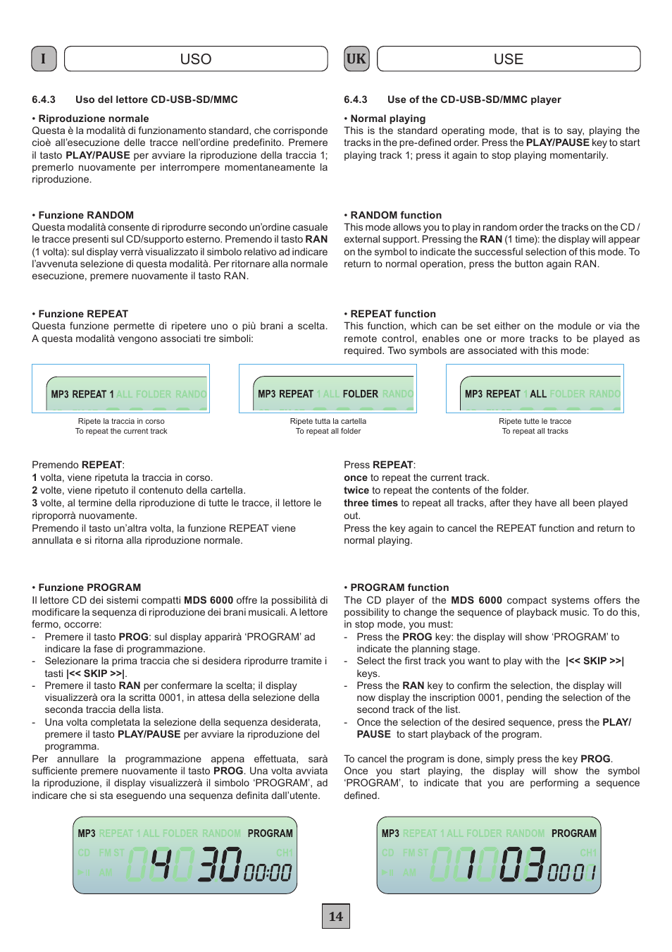Iuk uso use | FBT MDS 6240 User Manual | Page 17 / 40