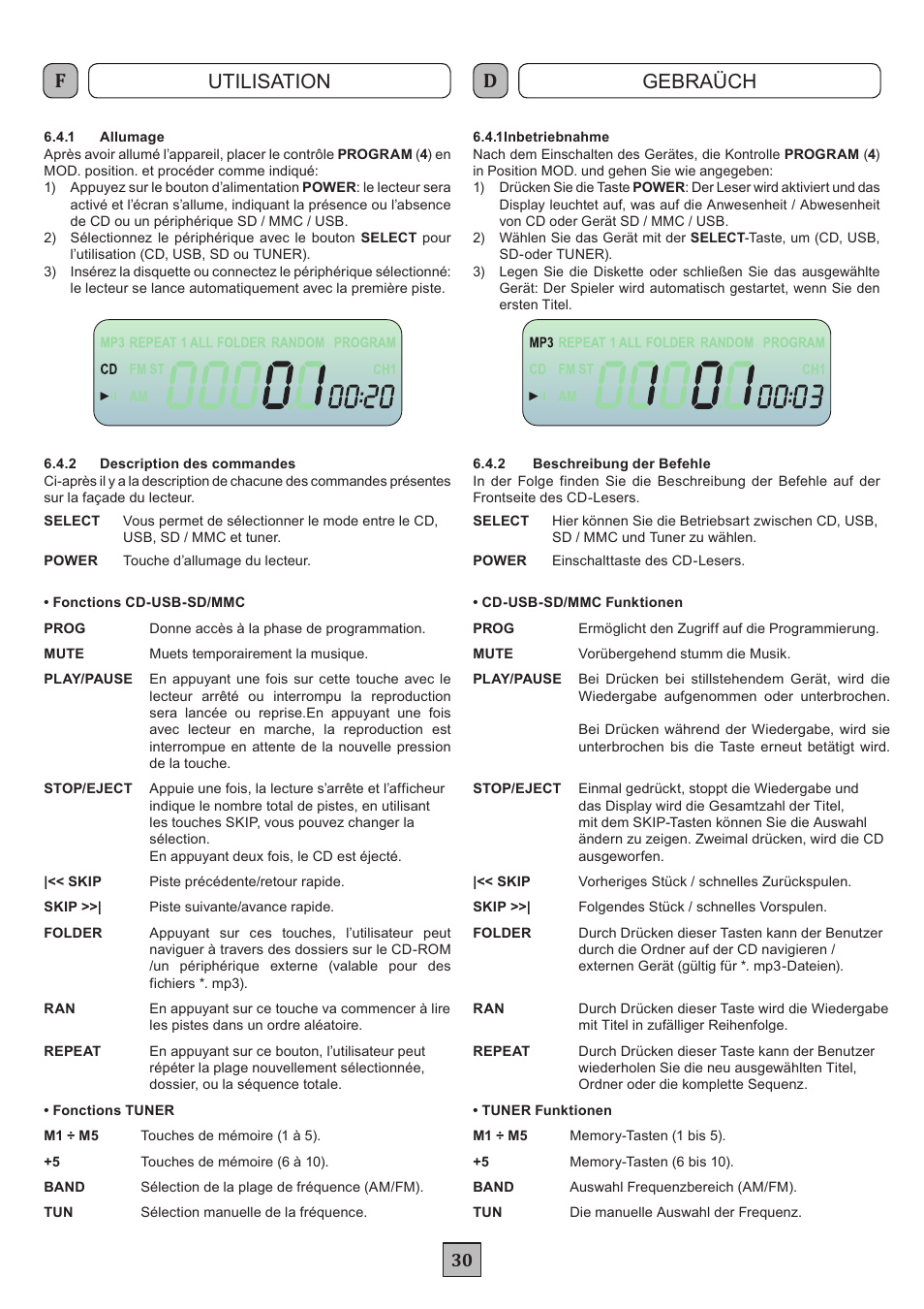Utilisation gebraüch | FBT MDS 6240 User Manual | Page 33 / 40