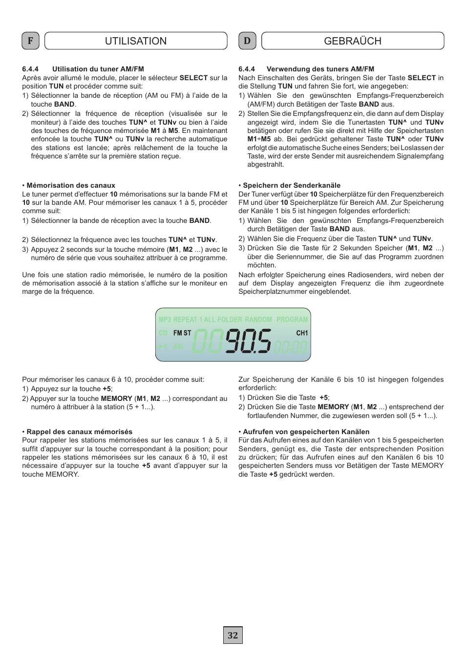 Utilisation gebraüch | FBT MDS 6240 User Manual | Page 35 / 40