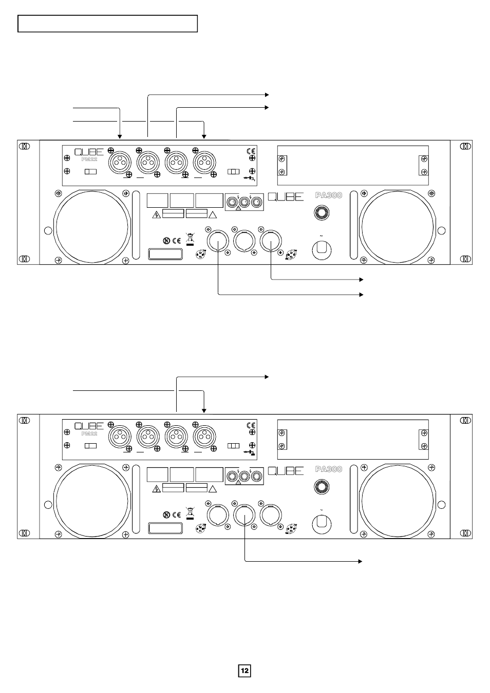 Wiring diagram, Bridge operation, Pa300 | Pm22 | FBT QUBE PA User Manual | Page 13 / 16