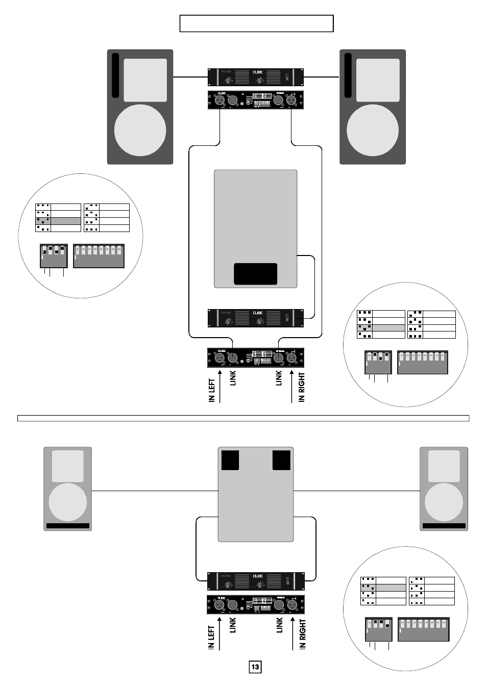 Connection examples, Qs115, 4 ohm | Q110, Sp 22d, Sp 22ds | FBT QUBE PA User Manual | Page 14 / 16