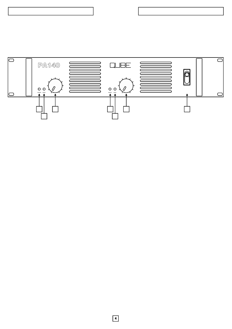 Pa140, Front panel features, Pa 140 | FBT QUBE PA User Manual | Page 5 / 16