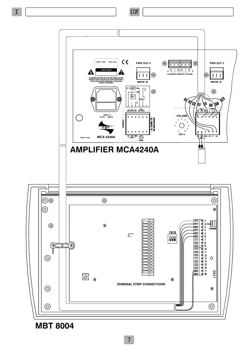 Iuk 7, Esempi di collegamento connection examples | FBT MBT 8008 User Manual | Page 9 / 28