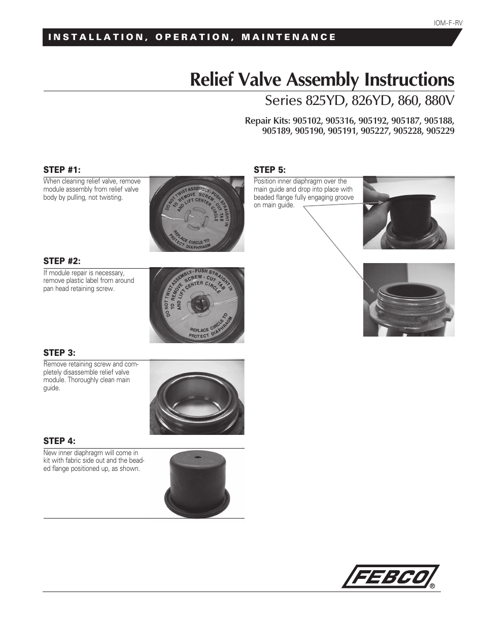 FEBCO 860 Reduced Pressure Zone Assemblies - Small Diameter User Manual | 4 pages