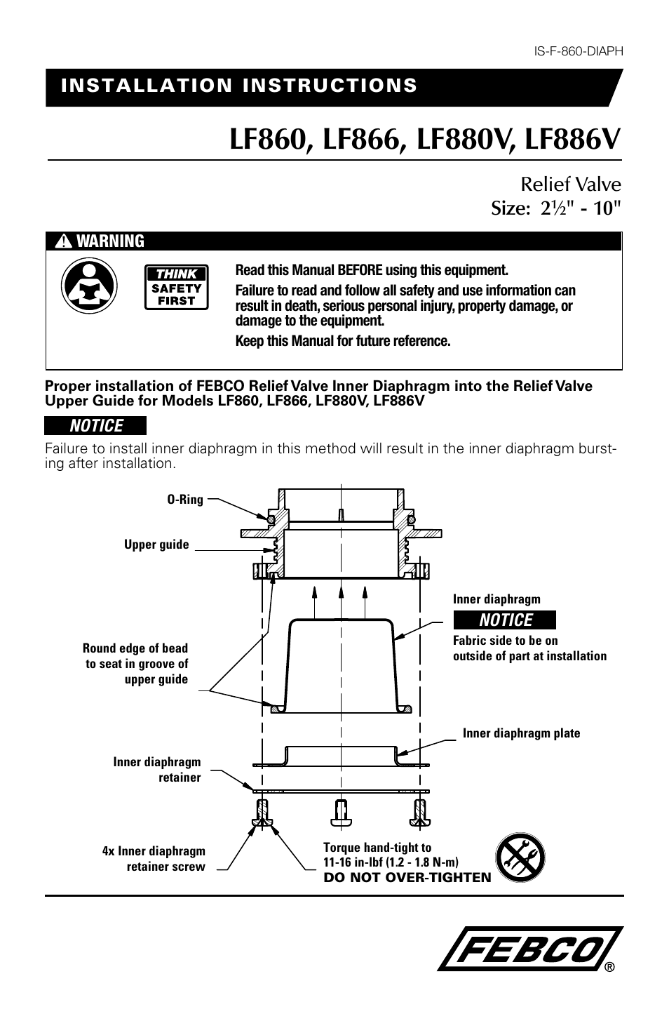 FEBCO LF886V Lead Free MasterSeries Reduced Pressure Zone Detector Prevention Assembly (Type-II) User Manual | 2 pages