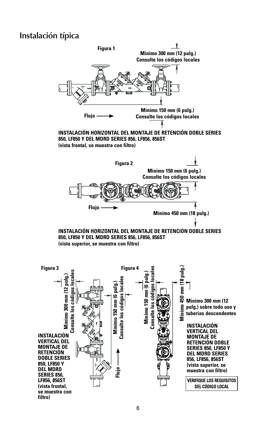 Instalación típica | FEBCO 856ST MasterSeries In-Line Design Double Check Detector Assemblies User Manual | Page 6 / 12