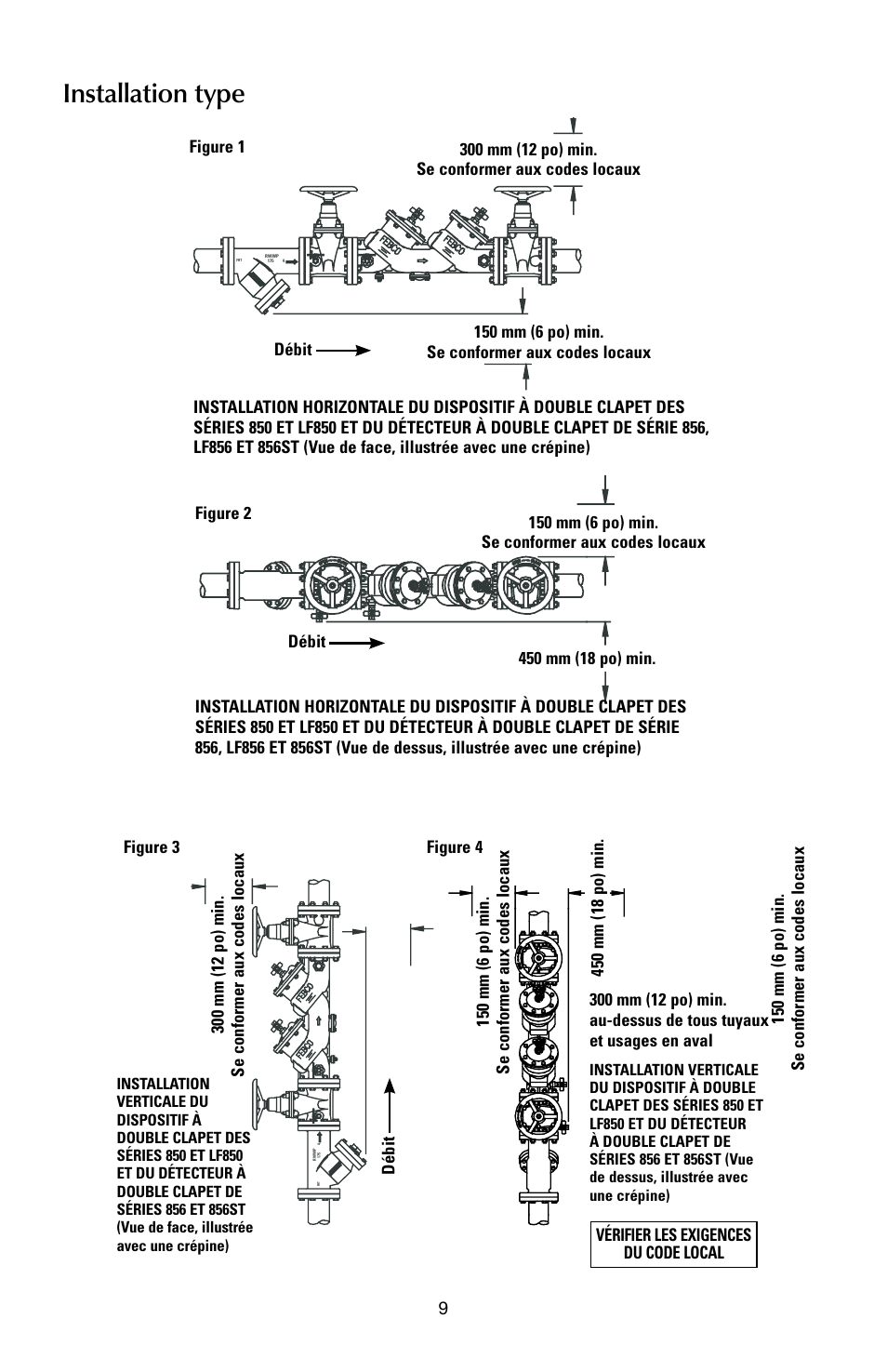 Installation type | FEBCO 856ST MasterSeries In-Line Design Double Check Detector Assemblies User Manual | Page 9 / 12