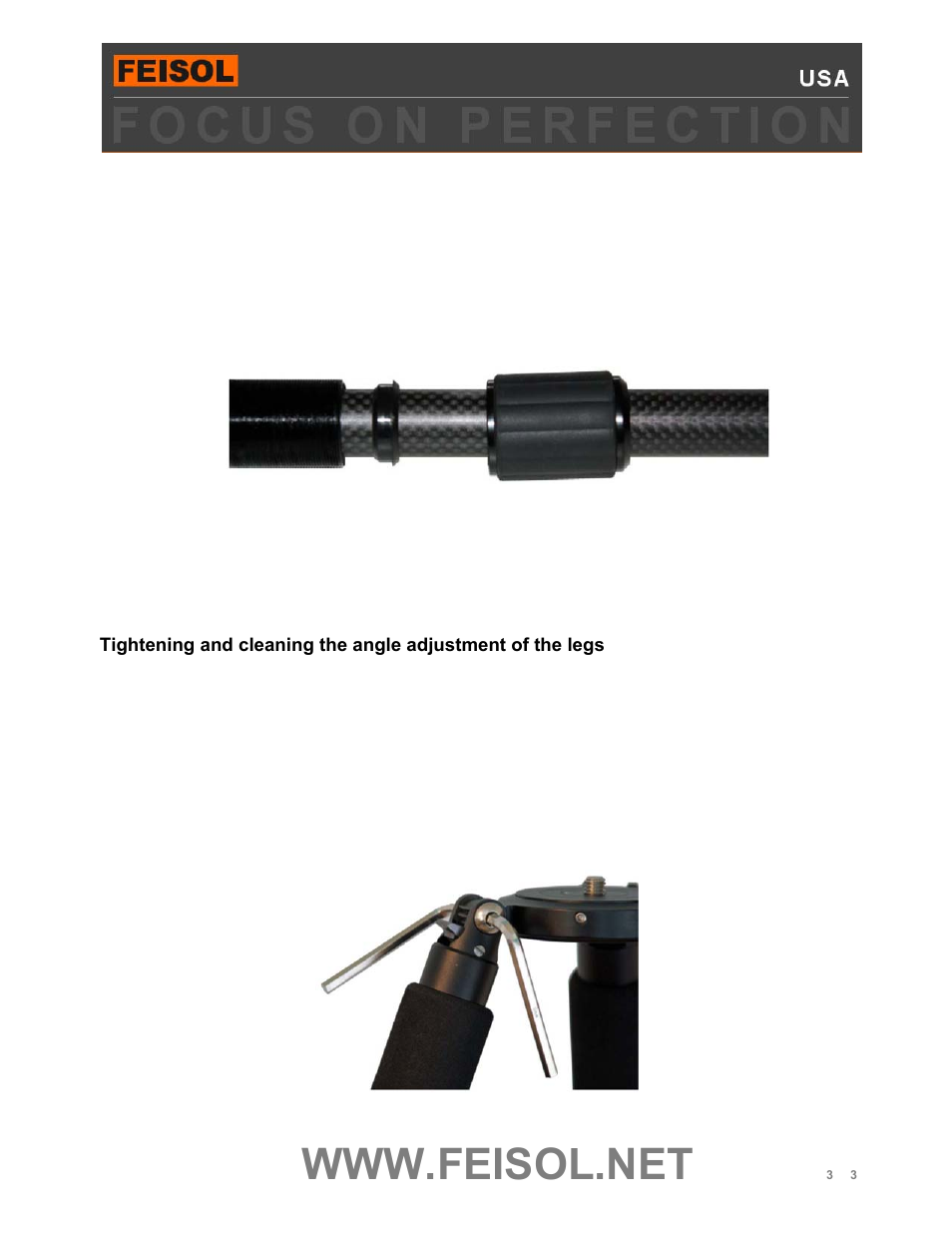 FEISOL Tripod Maintenance User Manual | Page 3 / 3