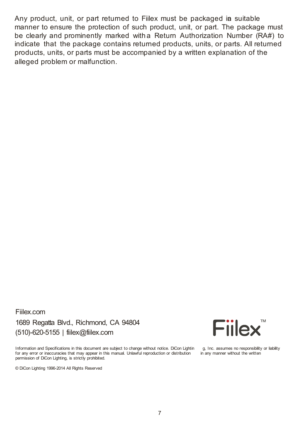 Fiilex Q500 User Manual | Page 9 / 10